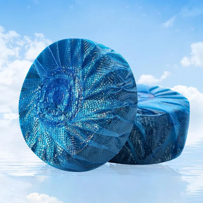 Blue Auto Flush Toilet Cleaner Tablets Bulk Long Lasting Bubble Freshener Discs For Bathroom Restroom WC Hygiene Maintenance view 4