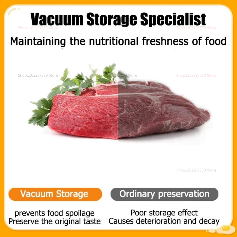 Vacuum Sealer Kitchen Food Storage Dry/Wet Food Vacuum Packing Machine Household Fresh Food Packing Machine Built-in Cutter