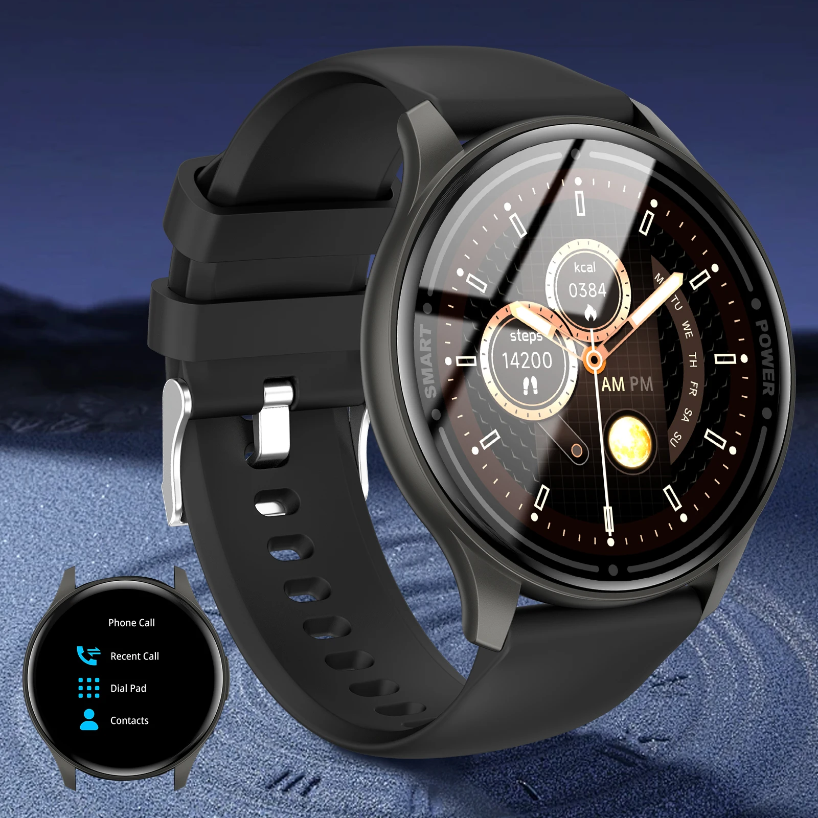 Smart Watch, Wireless Call/Dial, Multi-Sport Mode, Alerts, For Men and Women, Customized Wallpaper, iPhone/Andriod