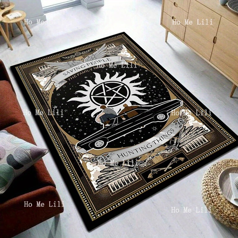 Supernatural Pattern Polyester Carpet Chair Mat Non-Slip Crystal Living Room Rug Home Decor Dormitory Floor Protector