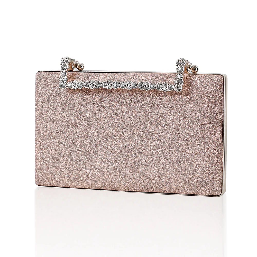 

Multi-Color iny Poer Par Dinner Handbag Diamond Decorated Bridal Bag Bla Evening Women's Bag Hard ell Synthetic Lea...