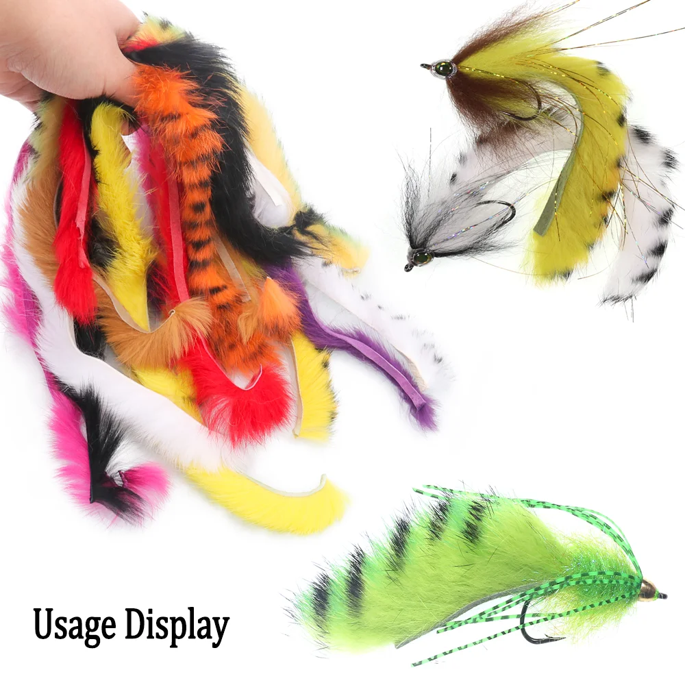 Imagem -06 - Coelho Zonker Tiras Mosca Amarrando Materiais Soft Rabbit Fur Hair para Streamers Moscas Minnow Água Salgada Fly Fishing Lure Acessórios