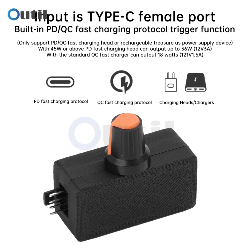 High Power PWM Speed Controller 4-wire Violent Fan Speed Regulation PD QC Fast Charging Power Supply DIY Water-cooled Radiator