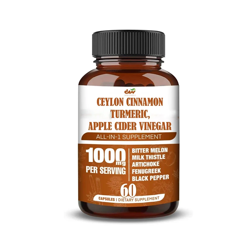 

Многофункциональный комплекс 1000 мг: высокоэффективная цейлонская корица, куркума, яблочный уксус и расторопша — поддержка здоровья при глюкозеемии