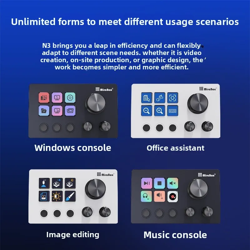 3 Custom Keypad with Screen Knob Visualization Desktop Console