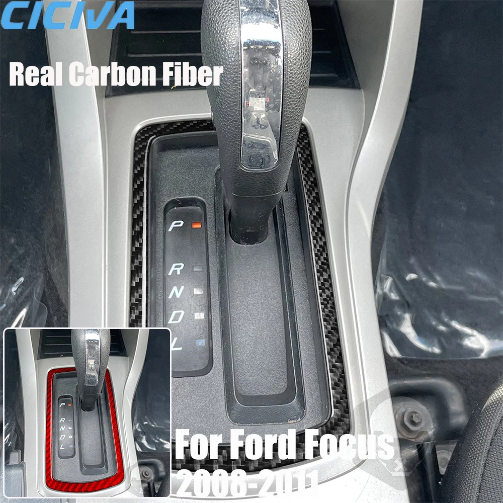 

Настоящие автомобильные аксессуары из углеродного волокна, накладка на рамку переключения передач, мягкая наклейка для Ford Focus MK2 S/SE/SES/SEL 2008 2009 2010 2011
