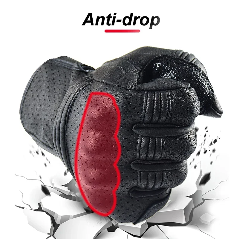 

--для байкерских перчаток, мужские мотоциклетные перчатки, летние дышащие кожаные перчатки для мотокросса, винтажные защитные перчатки для суставов