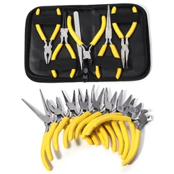 Yellow Color Stainless Steel Mini Pliers Tools Set Cutting Wire Plier Kits For Handcraft Beading DIY Jewelry Making Accessories