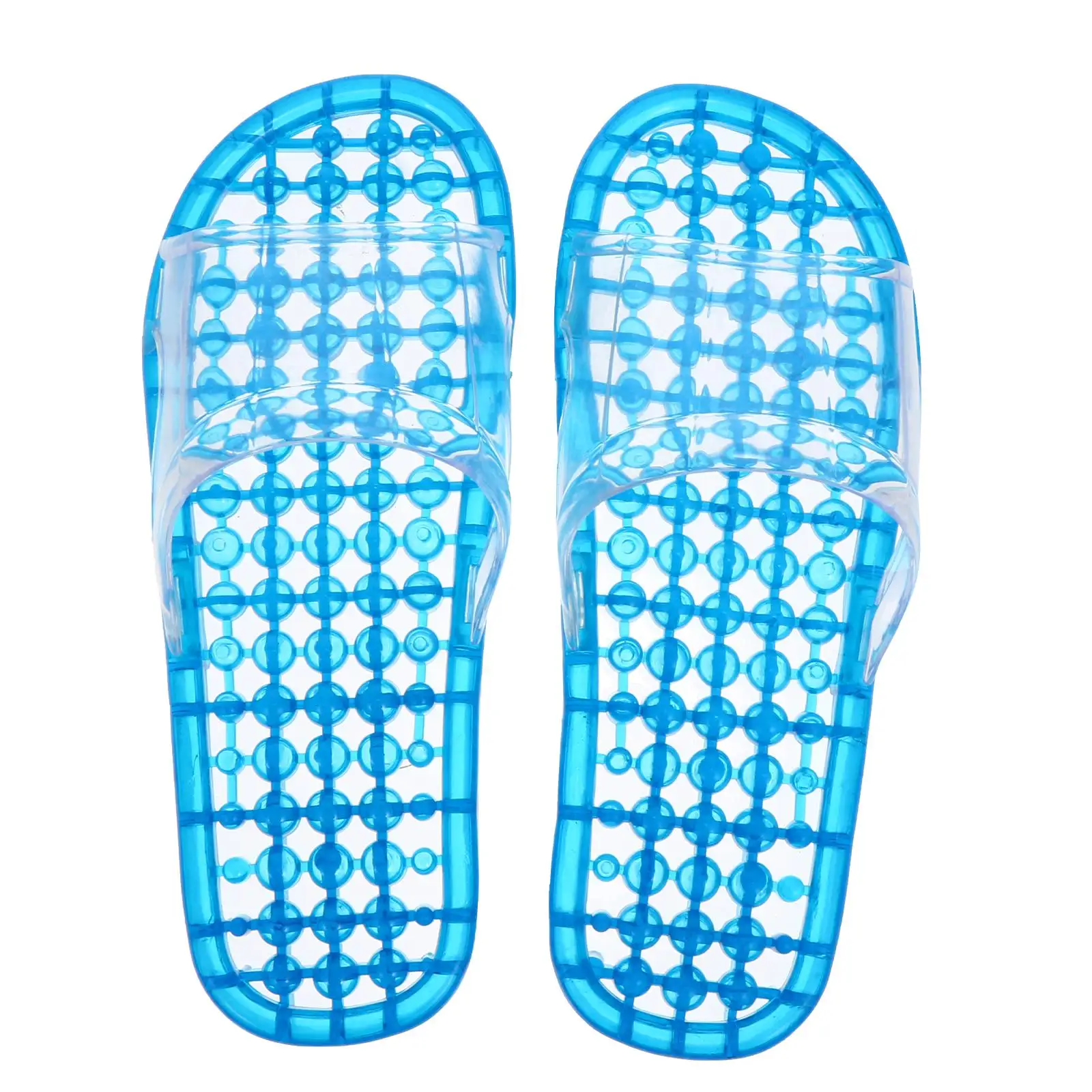 

Crystal Massage Slippers Blue XL 43-45 Size 28cm Long PVC Summer Shower Hollow Quick Dry Unisex Anti-Slip Breathing Bath Home