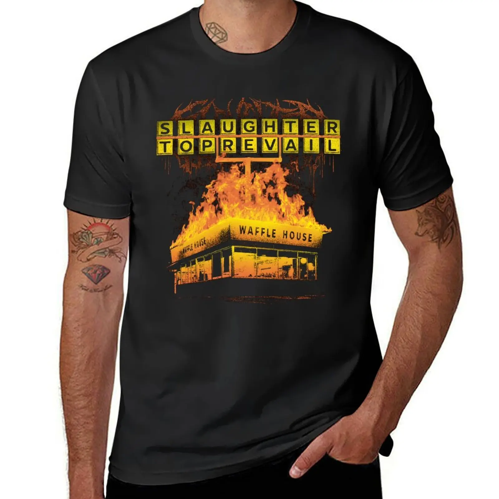 Slaughter To Prevail Waffle House T-shirt cute tops summer tops blanks men graphic t shirts