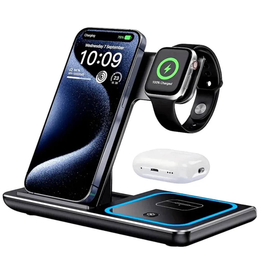 18W 3-in-1 Foldable Wireless Fast Charger Station for iPhone