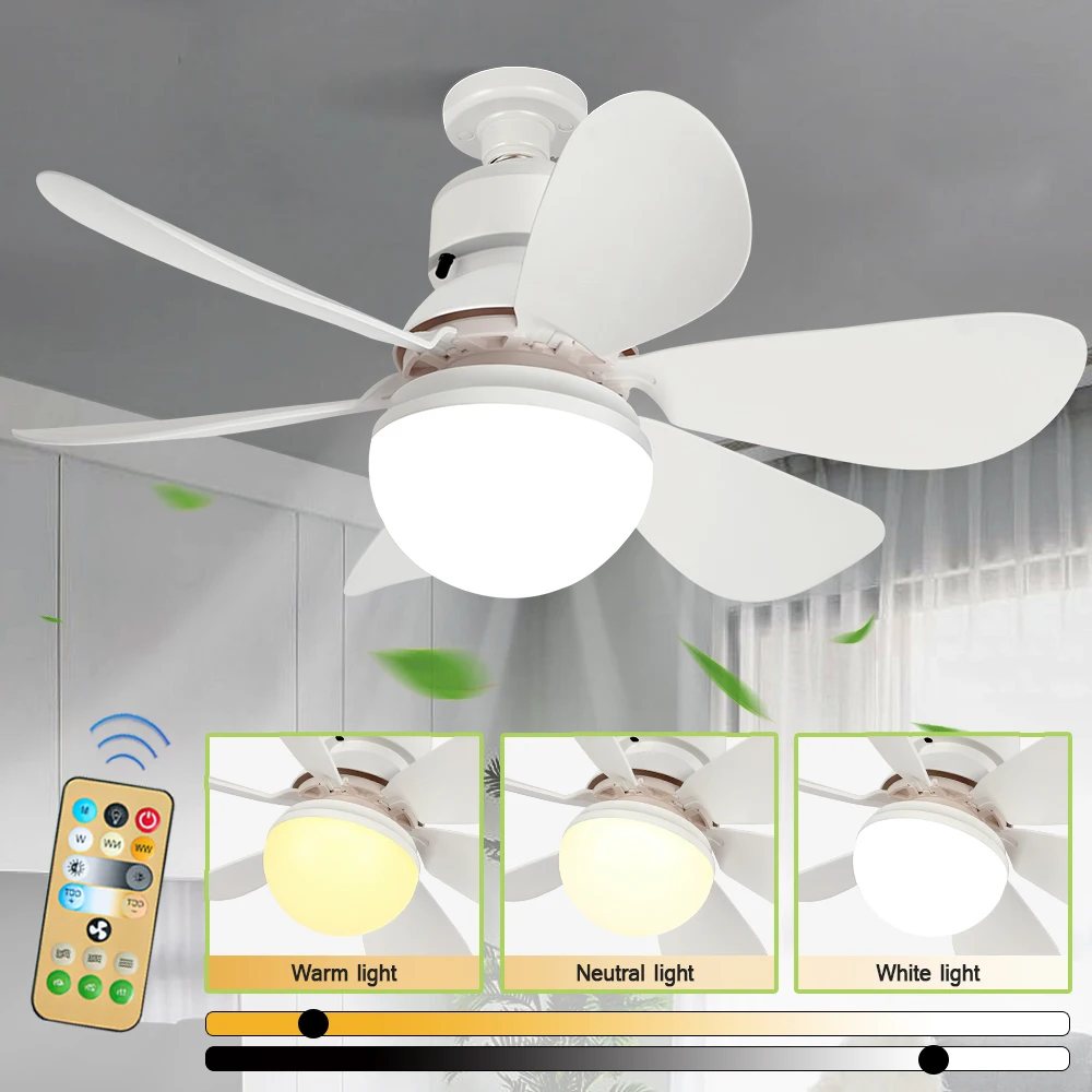 

Nice 42/52cm LED CeIling Fan Light E26 E27 Base Wireless Remote Smart Fan 3 Adjustable With Lighting Modes For Living Room Home