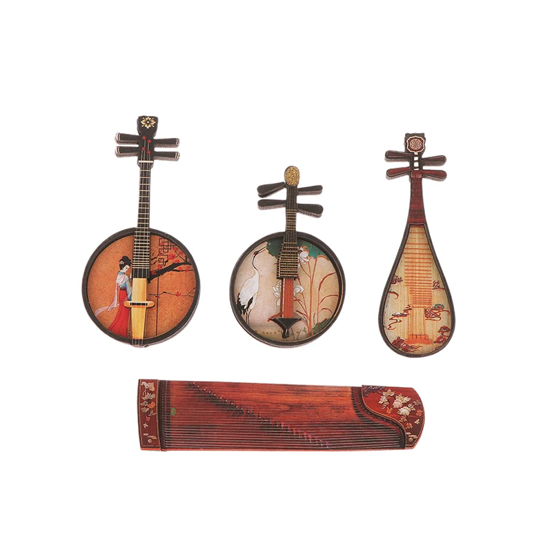1PC 1/12 domek dla lalek Pipa Guzheng Guqin Model domek dla lalek narodowy instrument muzyczny dekoracja domek dla lalek ozdoba rzemieślnicza