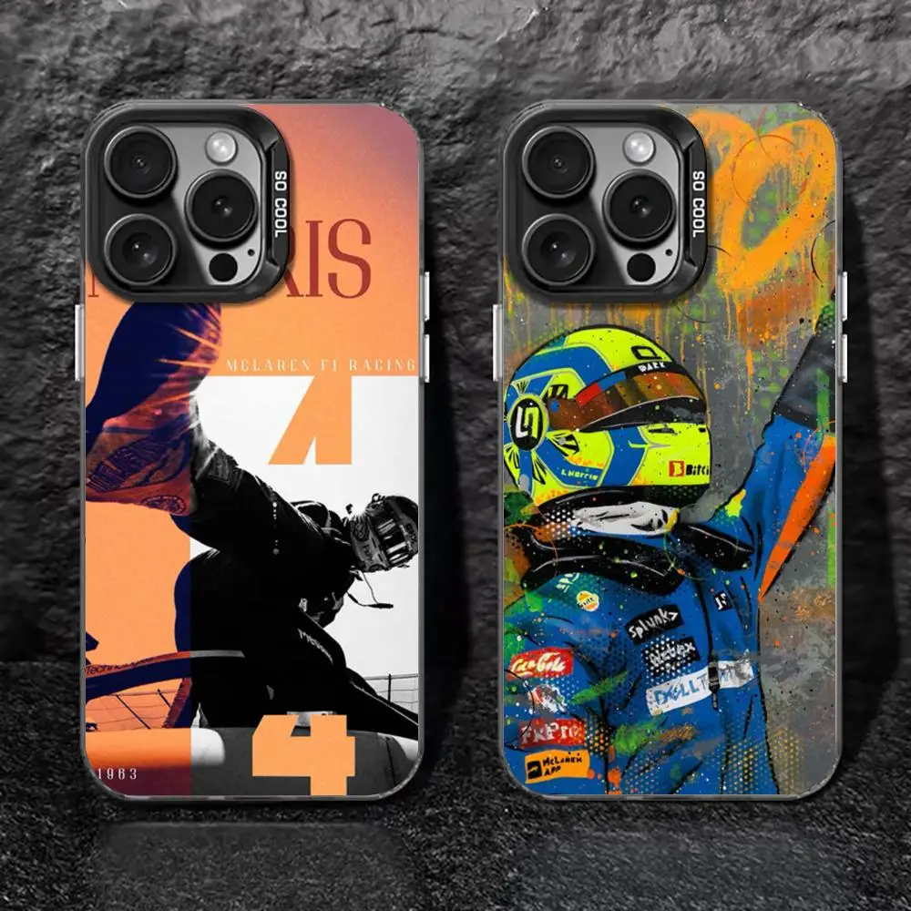 F-Formula 1 Lando Norris Phone Case black IMD Colorful Phone Case Silver Cover Suitable for iPhone 16 15 14 13 12 11 XS Pro Max