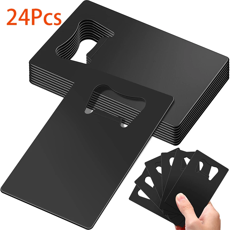 24Pcs Credit Card Bottle Opener Poker Stainless Steel Beer Bottle Opener Groomsmen Wallet Bottle Opener for Your Wallet