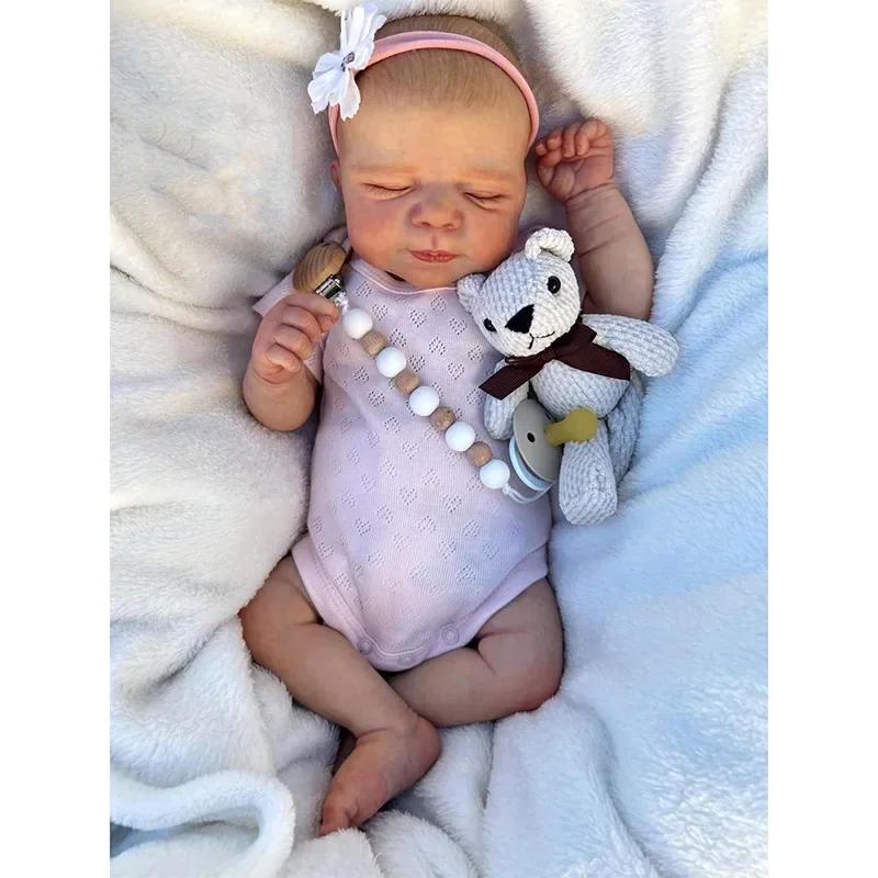 

48 см кукла Bebe Reborn Pascale для новорожденных, спящие куклы, мягкое тело, 3D кожа с видимыми венами, художественные куклы ручной работы, игрушка для детей
