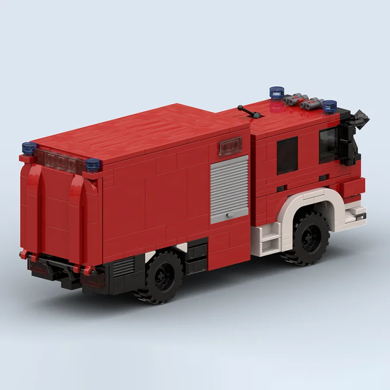 Moc Building Blocks German Fire Logistics Truck Technology Modular Bricks Model Toys