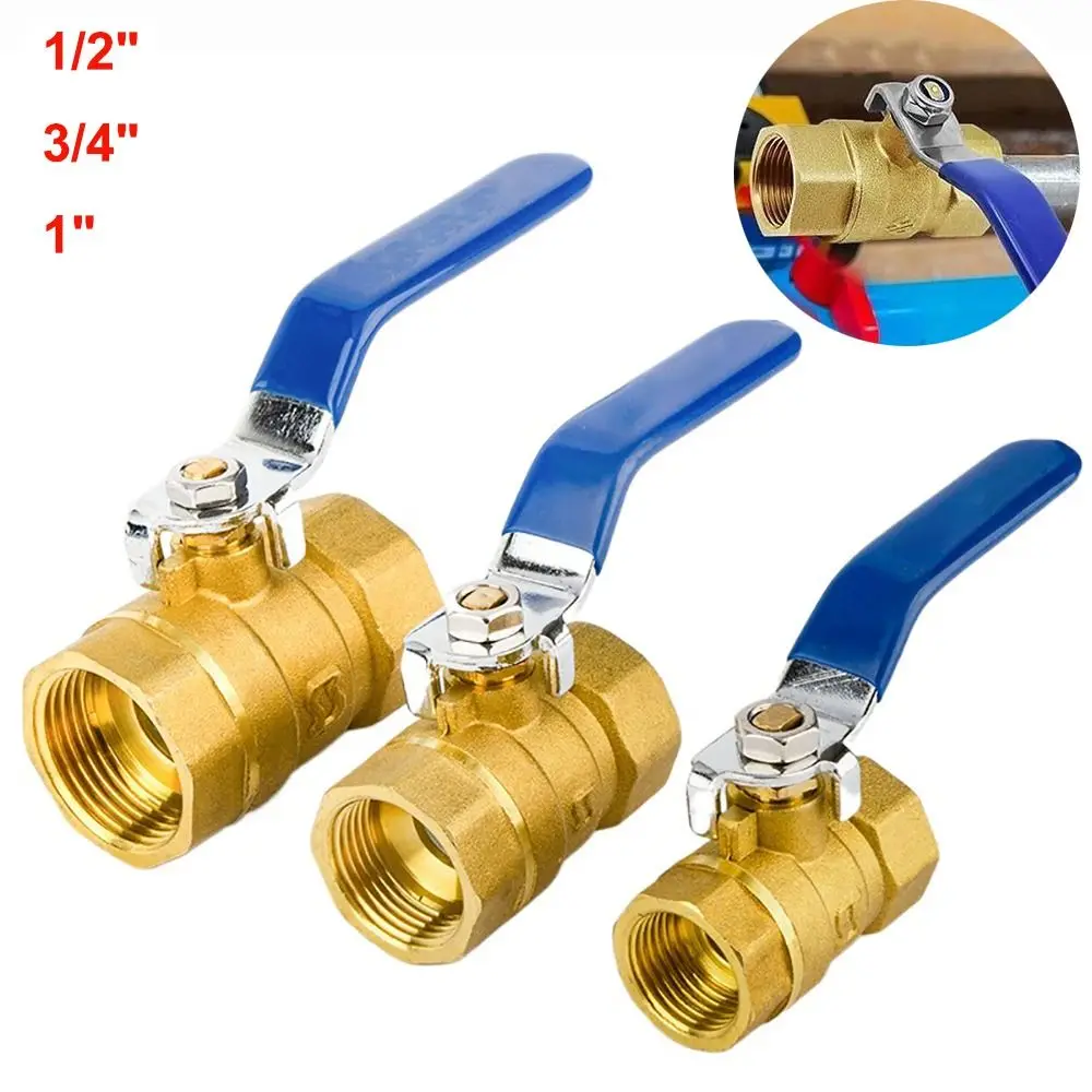 

New Pure Copper Brass Ball Valve 2P 1/2" 3/4" 1" Full Port Ball Valve High Temperature Resistance Handle Valves