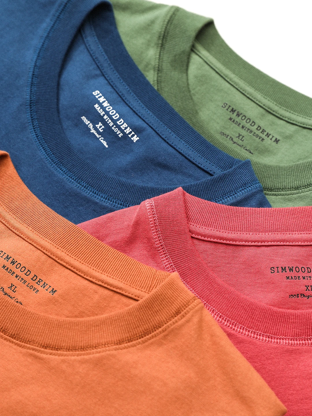 

Simwood 2023 Summer New Men's Thi Fabric T-irt 240g Ultra Slim Fit Long Sve High Collar Youth Faion