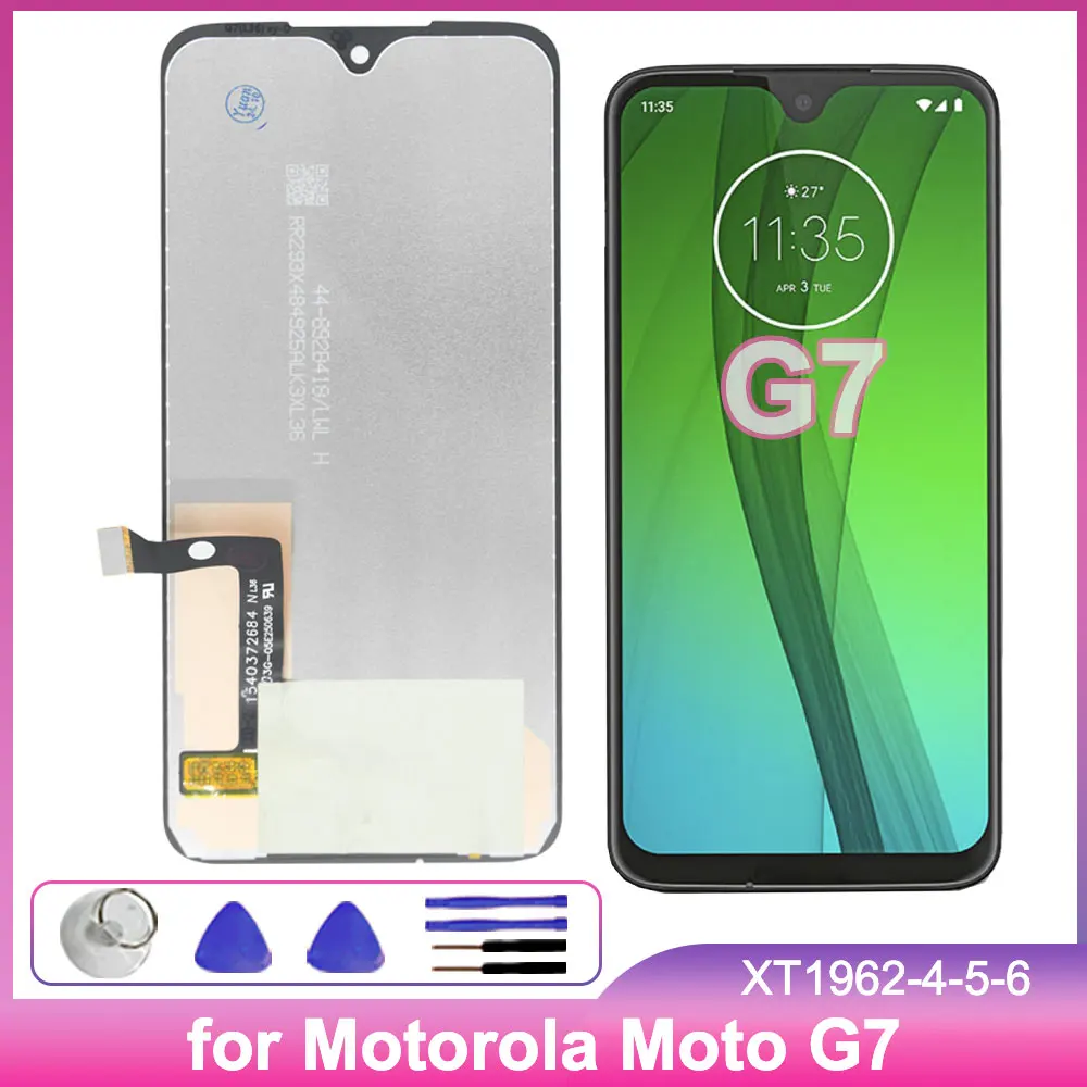100% Tested LCD for Motorola G7 LCD Display Touch Screen Digitizer for Moto G7 XT1962-1-4-5-6 Phone LCD Replacement With Frame