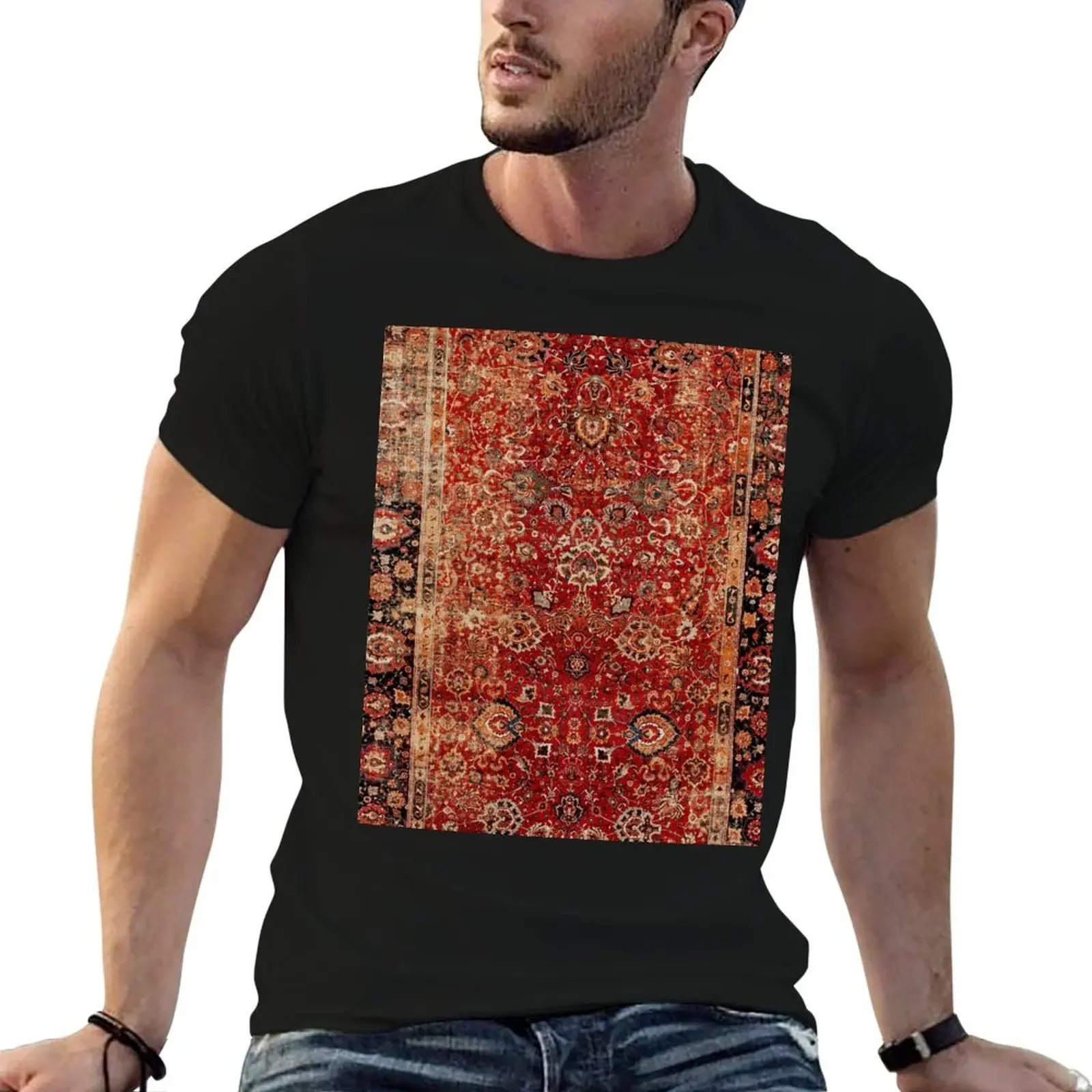 17th Century Afghanistan Rug Print T-Shirt shirts graphic tees graphic tee shirt mens t shirt