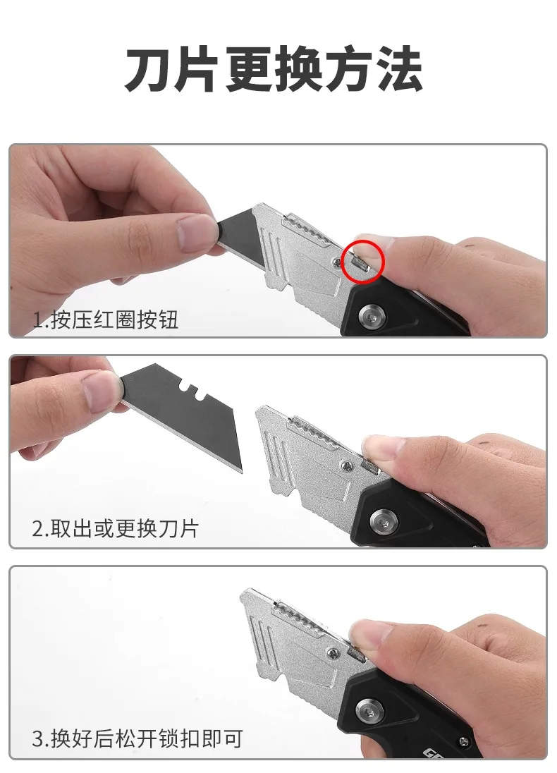 Zinc Alloy Art Knife,MultiFunction Heavy-Duty Folding Knife Wall Paper Cable Cutting taglierino professionale electrical couteau