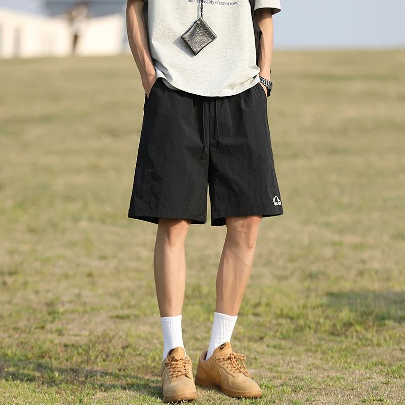 Men's Quick Dry Hiking Shorts Summer Casual Thin Short Pants Drawstring Overalls Korean Baggy Shorts Trend Fashion Men Trousers