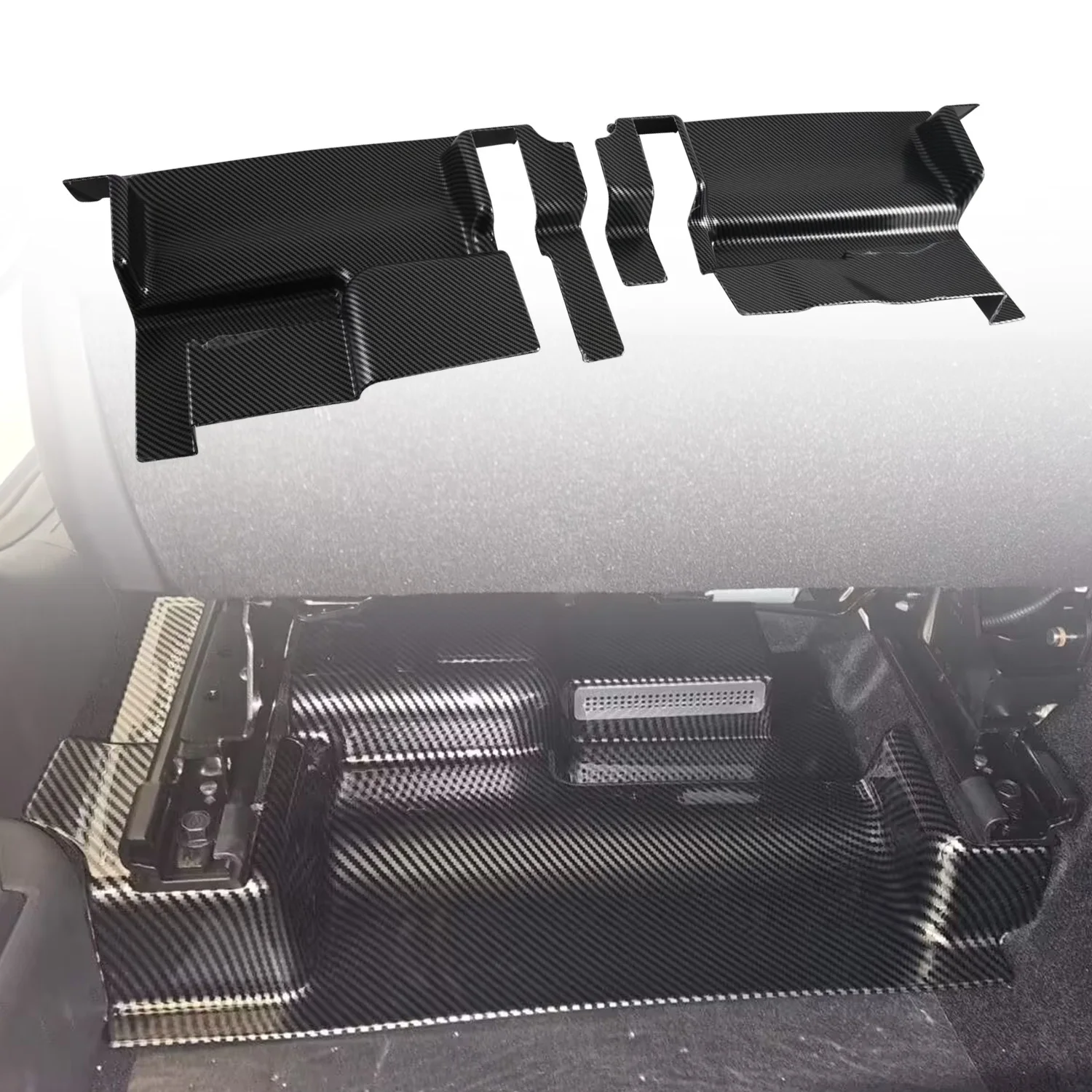 

For Kia Seltos SP3 2026 Car Accessories Under Seat Air Vent Cover Trim Anti-Kick Protector ABS Carbon Fiber Black 2pcs