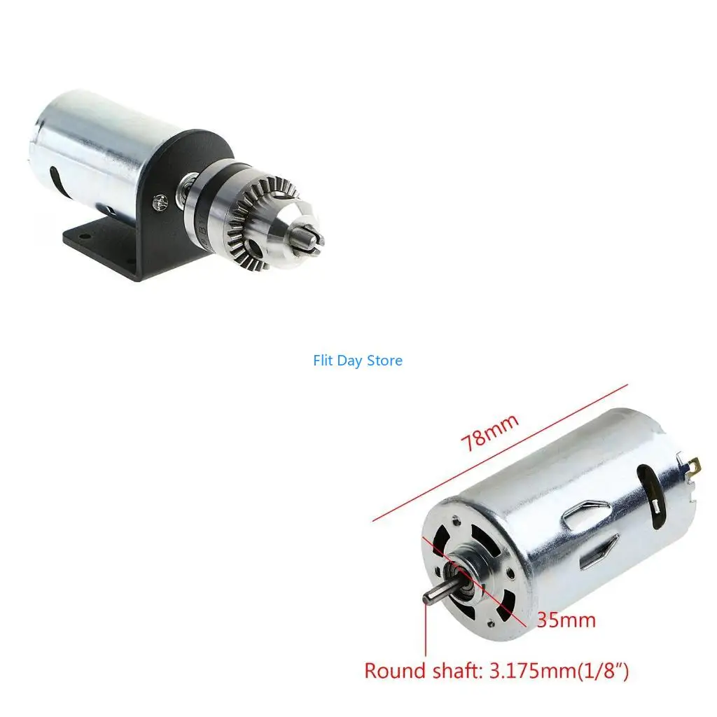 F92C New Hand Drill DIY Lathe Press 555 Motor for w/ 1/8