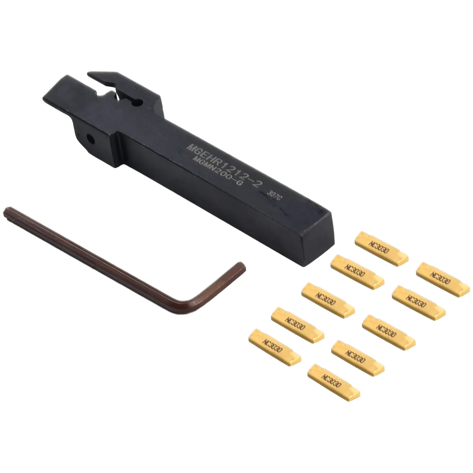 Chave suporte de torno cortador em forma de l 12*12mm haste 10 peças mgmn200 lâmina de carboneto MGEHR1212-2 ranhura de alta qualidade