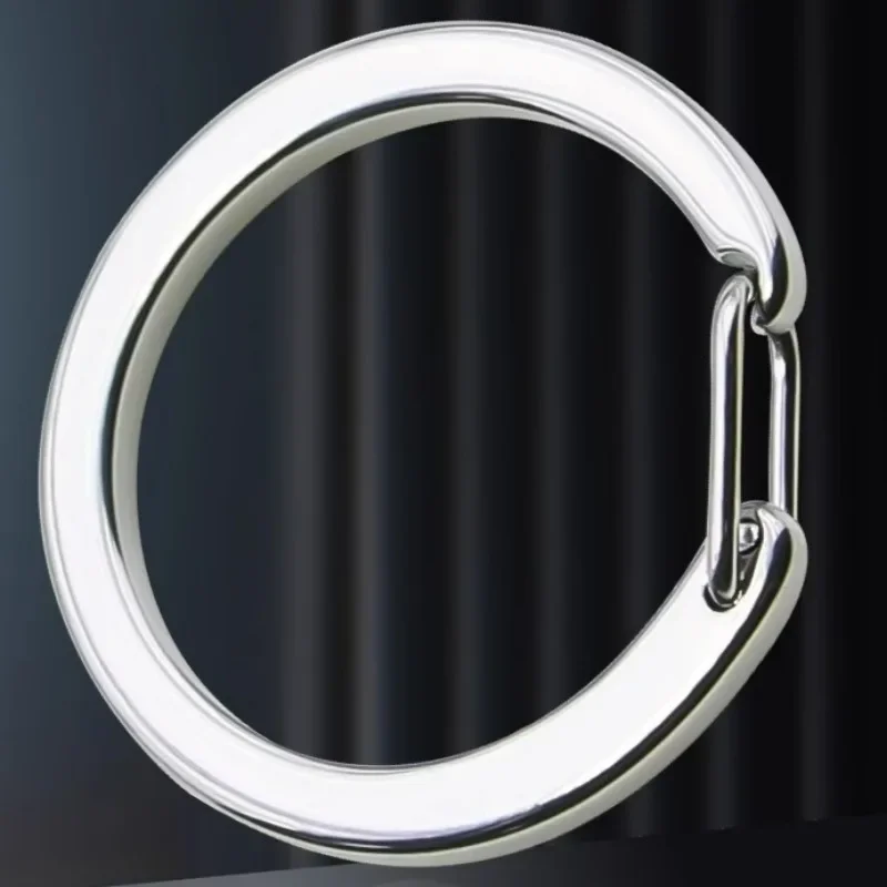 Rust Resistant Spring Keychain Stainless Steel Keyring Easy Use Key Buckle Convenient Sturdy C-shape Key Chain Key Accessories