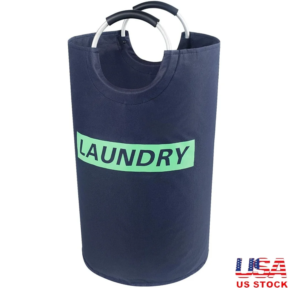 

Large Collapsible Laundry Basket 82L Durable Oxford Fabric Portable Folding Hamper with Soft EVA Handle Easy Carrying