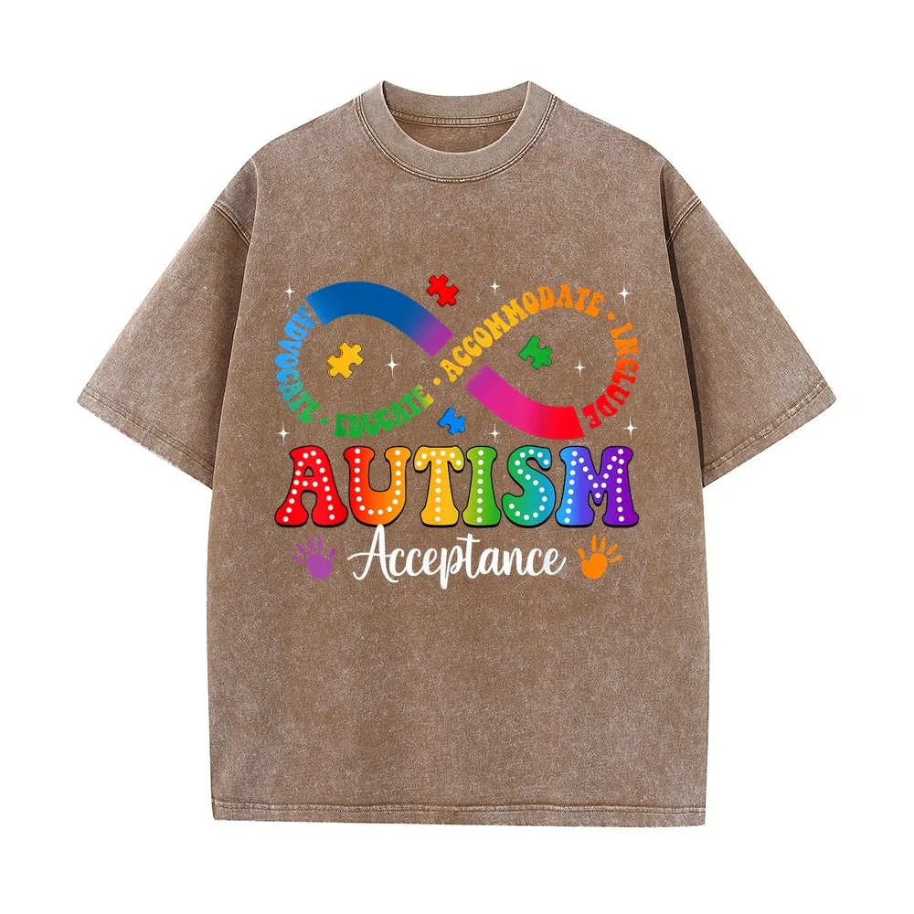 Autism Awareness Acceptance Shirt Infinity Symbol Men Women T-Shirt T Shirts Cotton 100% Футболка Humor Graphic Tee Summer Top