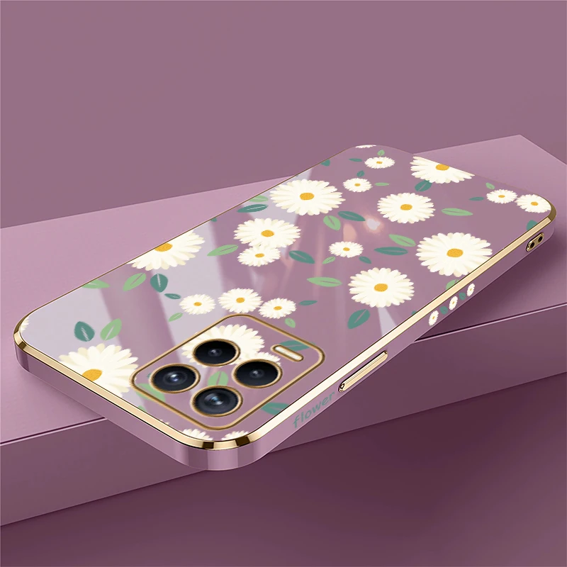 زهرة اللوحة جراب هاتف ل ممن لهم Realme 8 برو 7 5 جرام 5 ثانية 8i 7i 6i 6 برو 5 5i للصدمات عدسة حماية سيليكون غطاء بولي يوريثان #2