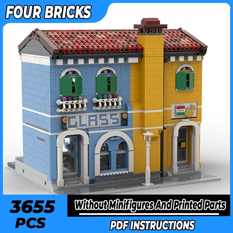 

Moc Building Bricks Модель с видом на улицу Муранское город стекла Технология Модульные блоки Подарки Игрушки для детей Наборы для самостоятельной сборки
