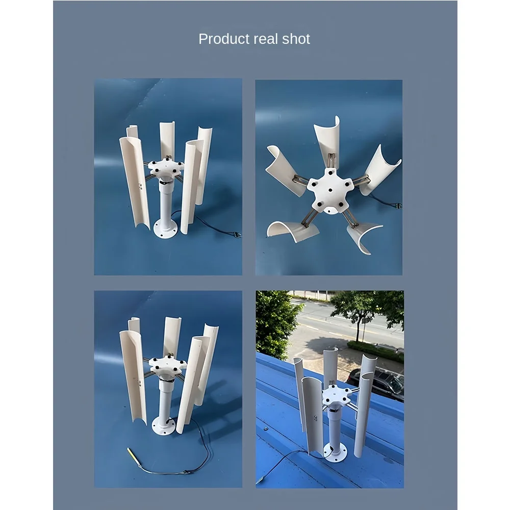 Cikonielf Éolienne à 4 pales Kit d'éolienne 1200W Générateur à 4 pales