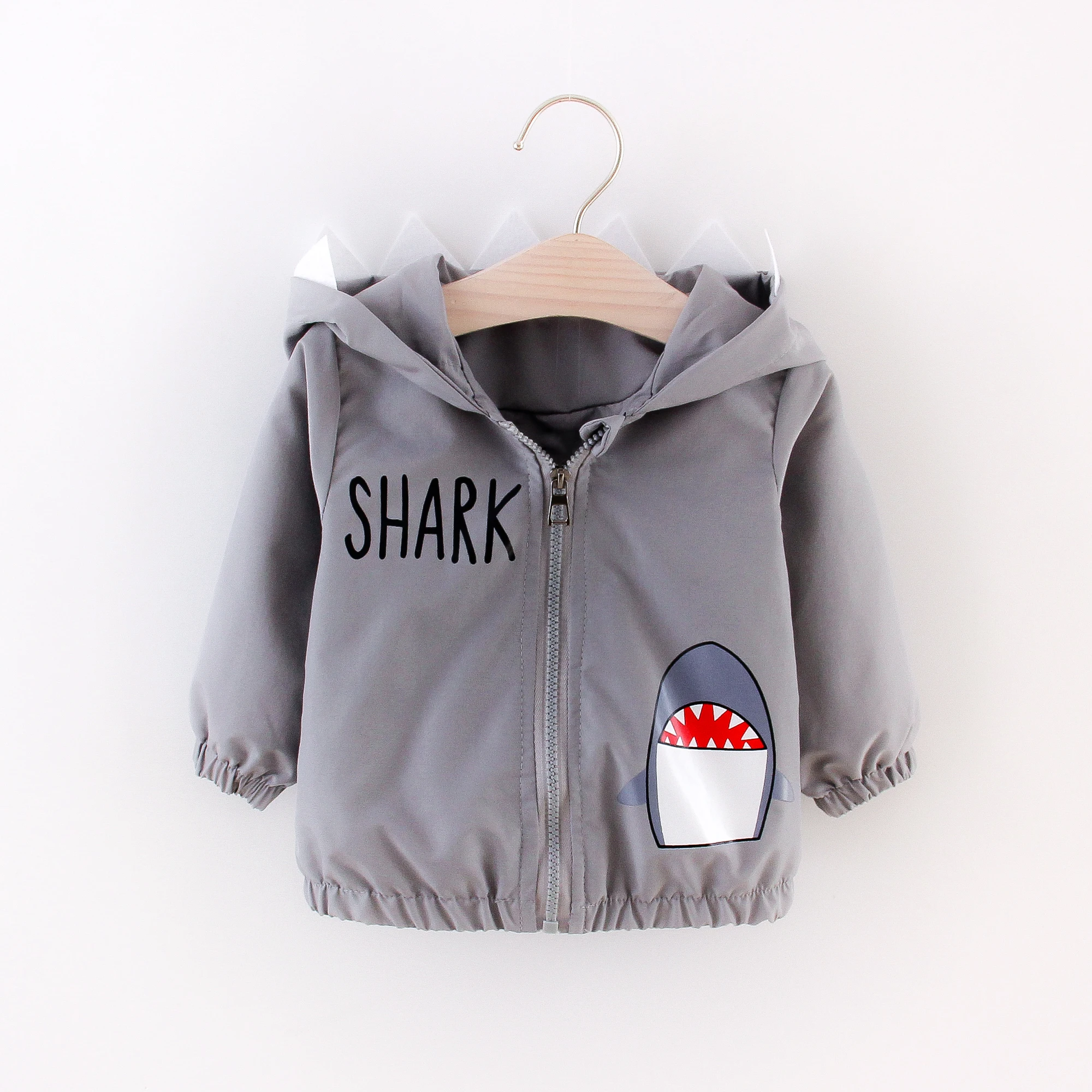 

Spring/Autumn New Baby Boy Jacket with Cartoon Print Hooded Zipper Jacket Fashionable and Casual Versatile Long Sleeved Jacket