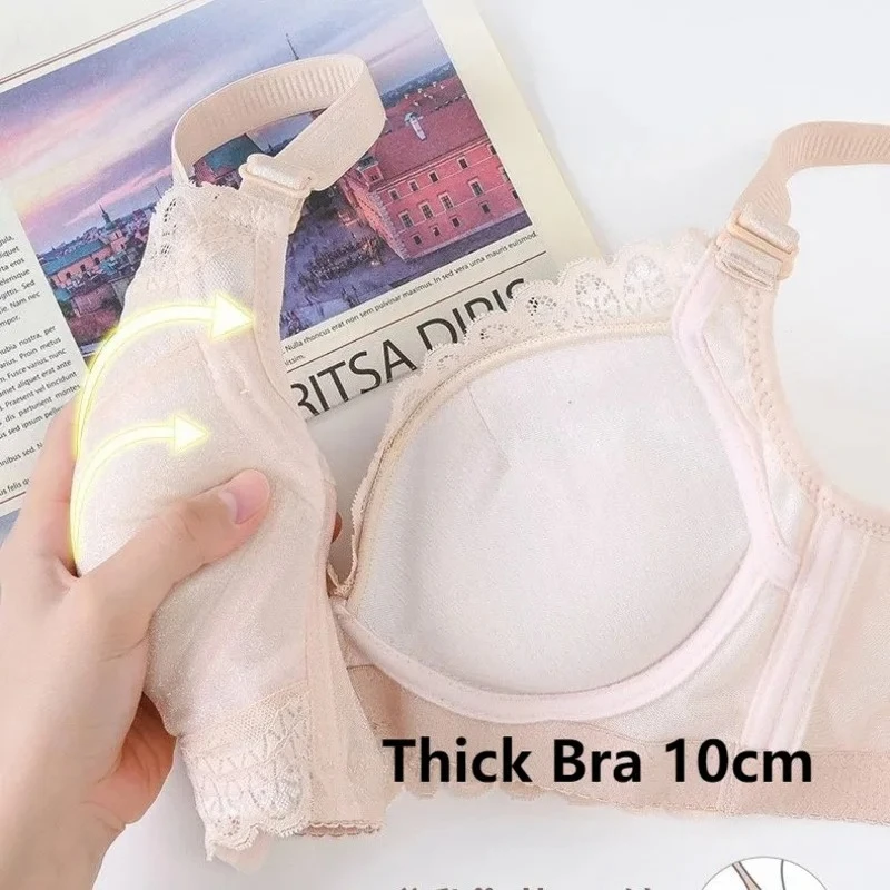 2024 Extra silná push-up podprsenka s malým hrudníkem pro ženy 10 cm 3D vyztužená bezdrátová braletka bez ocelových kroužků pro pohodlné spodní prádlo pro plochý hrudník - náhled 3