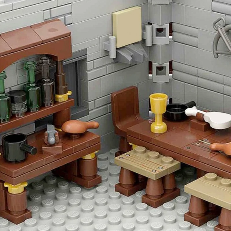 3777 قطعة MOC بوابة قلعة القرون الوسطى قلعة نموذج بناء هدايا عيد الميلاد كتل العمارة لتقوم بها بنفسك اللعب الإبداعية عيد ميلاد الاطفال #4