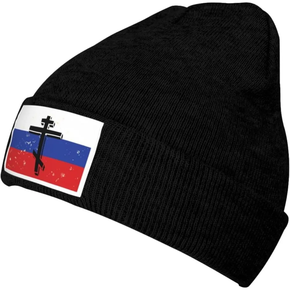 Russian Flag Orthodox Flag Cross Gifts Stocking Hat Watch Hat Beanie Hats Knit Hat Warm Skull Cap Winter Beanie Cap