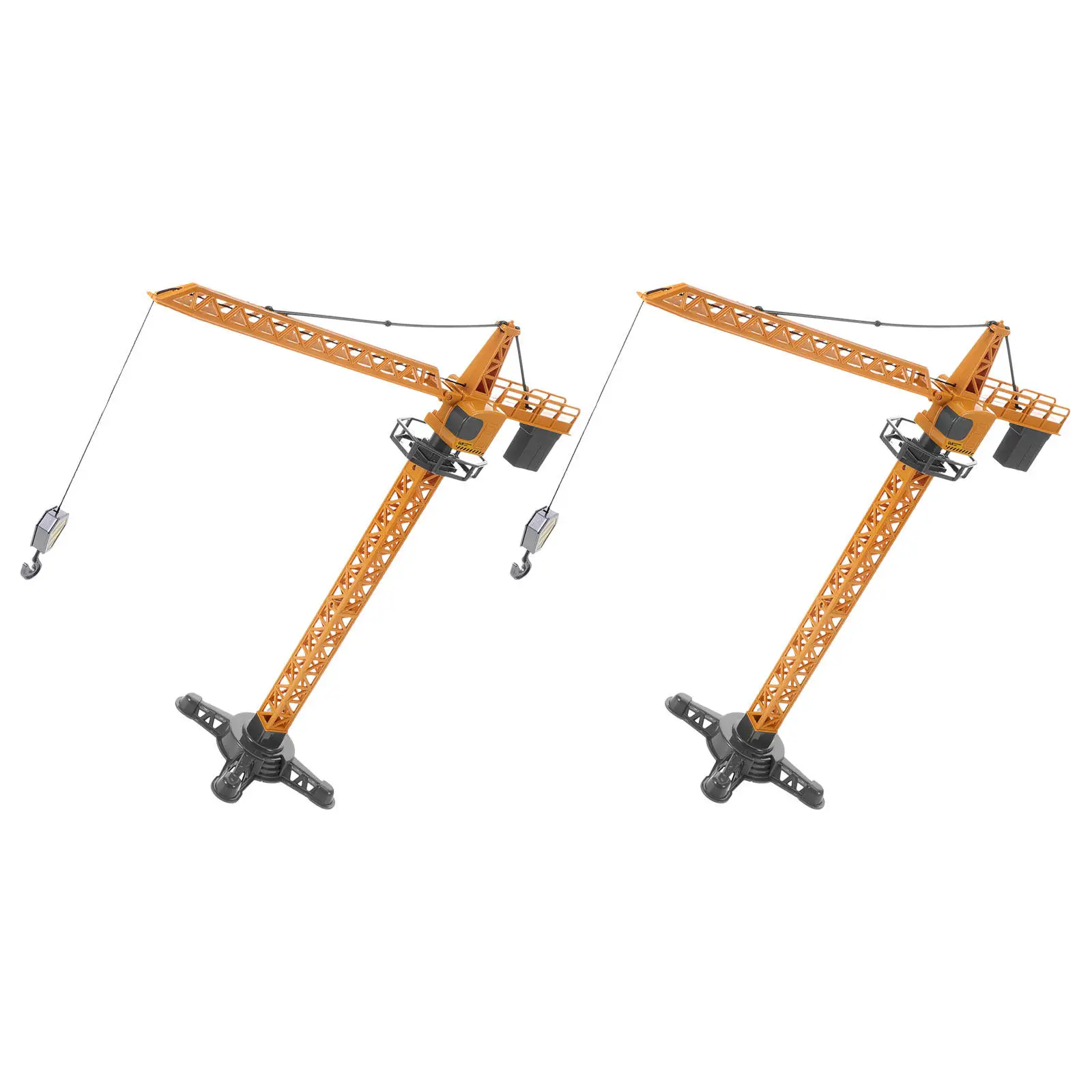 Set di 2 Gru a Torre Simulate in Plastica, Veicoli da Costruzione Educativi, Camion Gru per lo Sviluppo delle Abilità Motorie e della Creatività dei Bambini