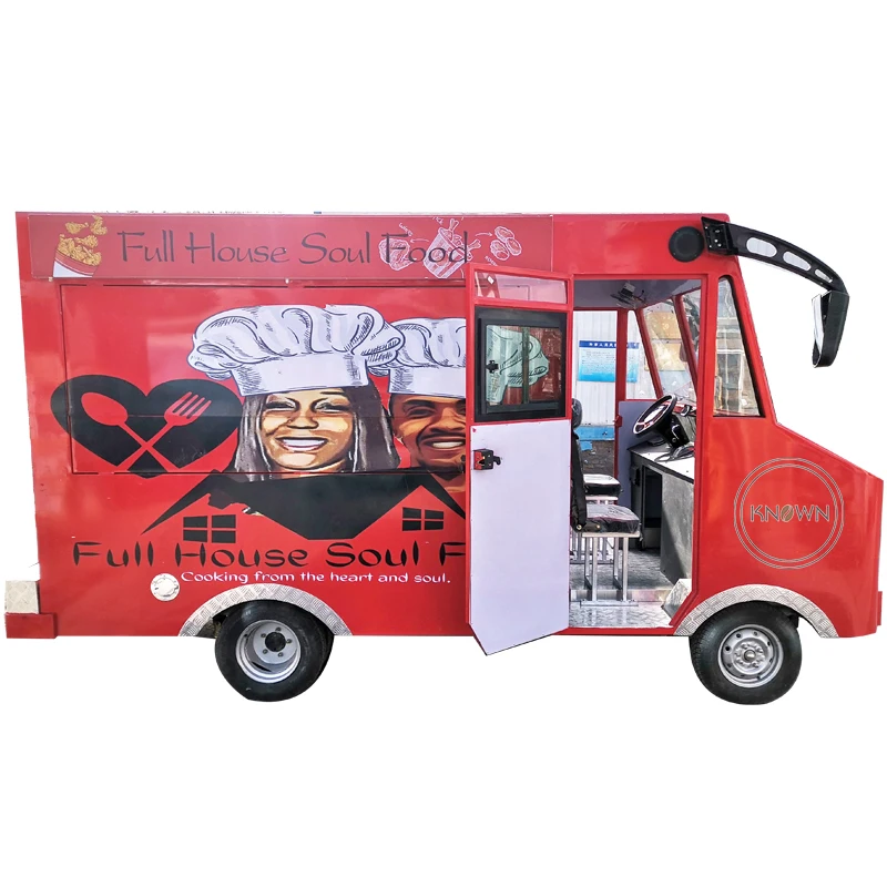 Electric Drivable Food Truck with Full Kitchen for Sale Ice Cream Sandwich Bakery Pizza Coffee Exhaust Fan Mobile Food Cart