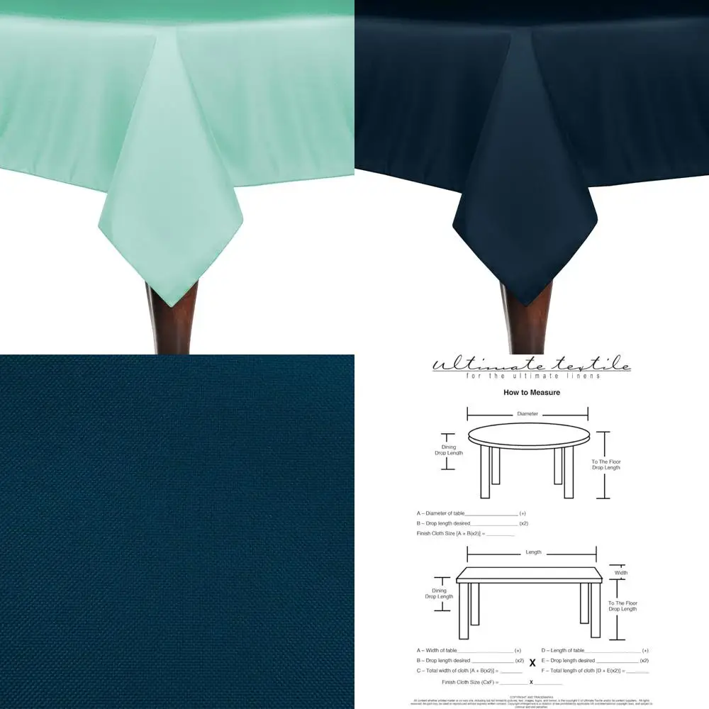 

Polyester Tablecloth 84x84 Square, Machine Washable, Stain and Wrinkle Resistant for Dining and Events