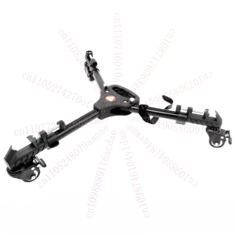 

VX-600 Aluminum Alloy Foldable Tripod Cart 3-Wheel Bracket Pulley Base Universal Camera