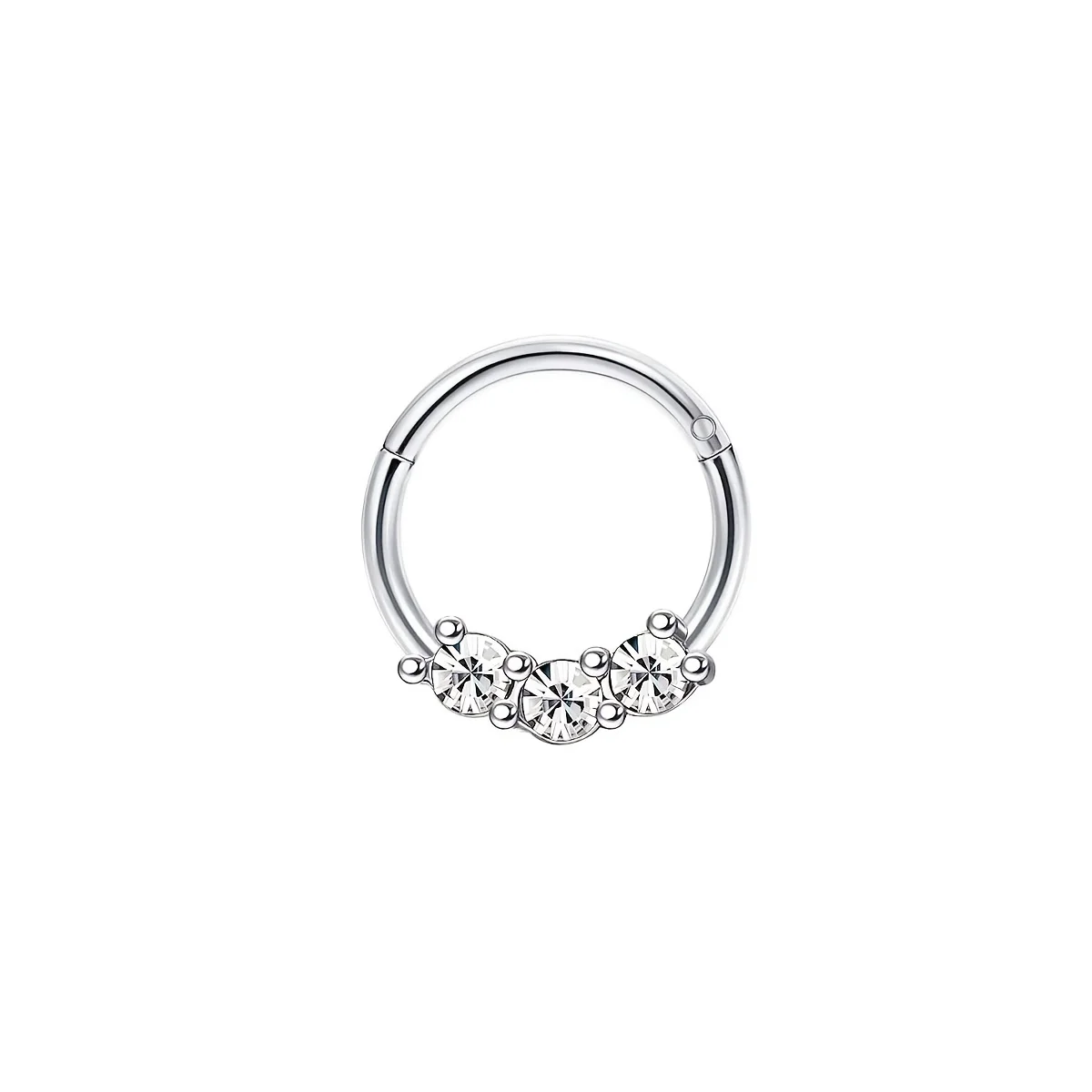 1-5 Stück 16G Mode 316L Edelstahl CZ Scharnier Septum Clicker Nasenring Ringe, Daith Helix Tragus Knorpel Piercing Schmuck – Detail 7