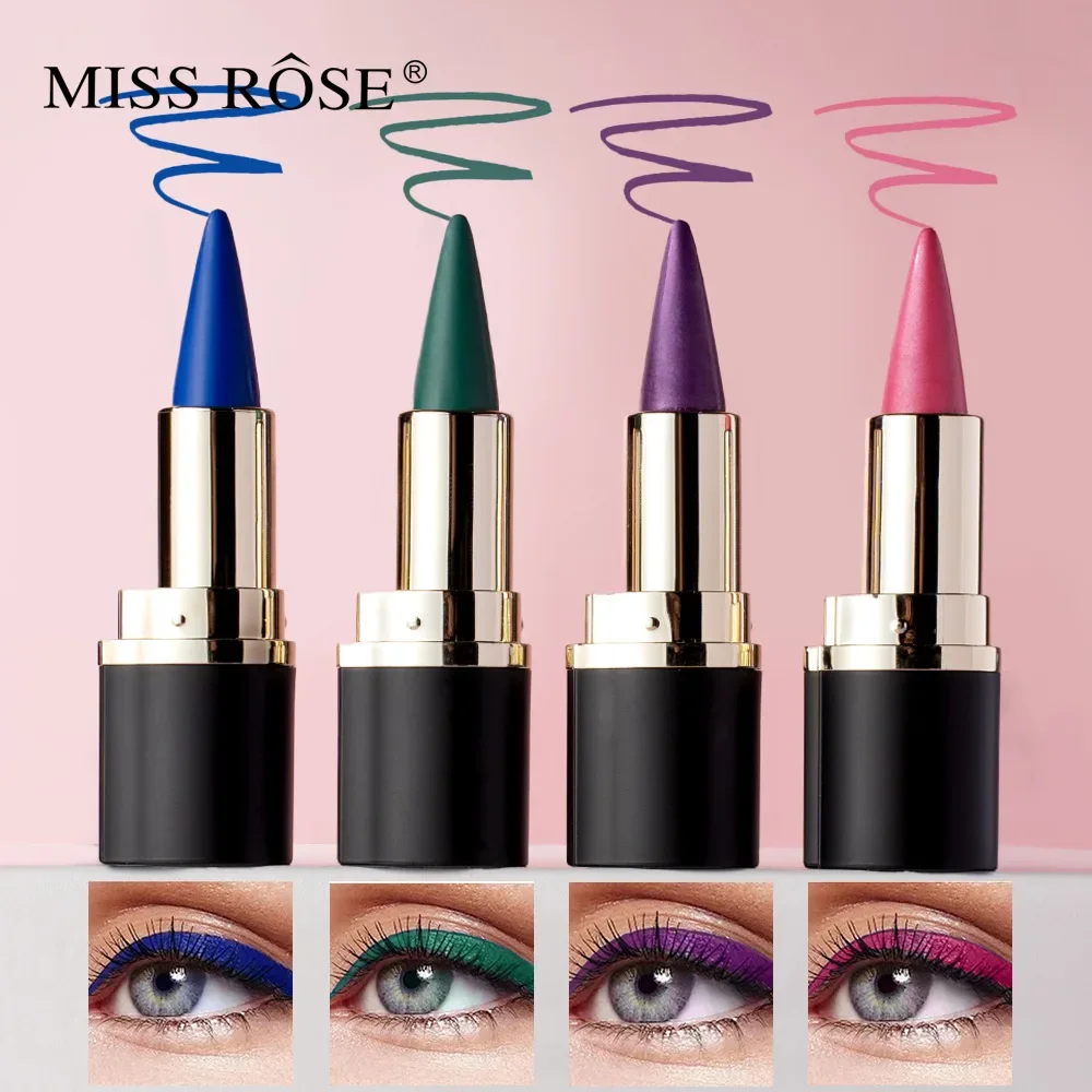 Miss Rose Matte Eyeliner Eyeshadow Lip Liner Set - 4 Shades Long-Lasting Smooth Glide for Halloween Party Makeup
