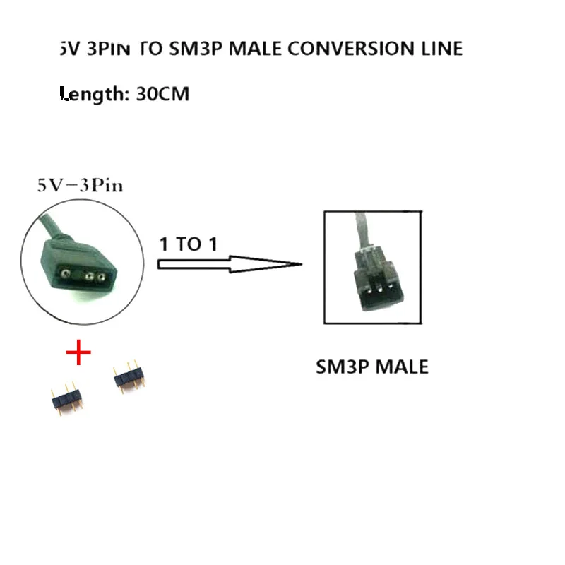 30CM ARGB 5V 3Pin 12V 4Pin 1 a 1/2/3/4/5 SM 2.54MM maschio femmina PC scheda madre AURA Fan LED Stripe Light Control Adapter Cable