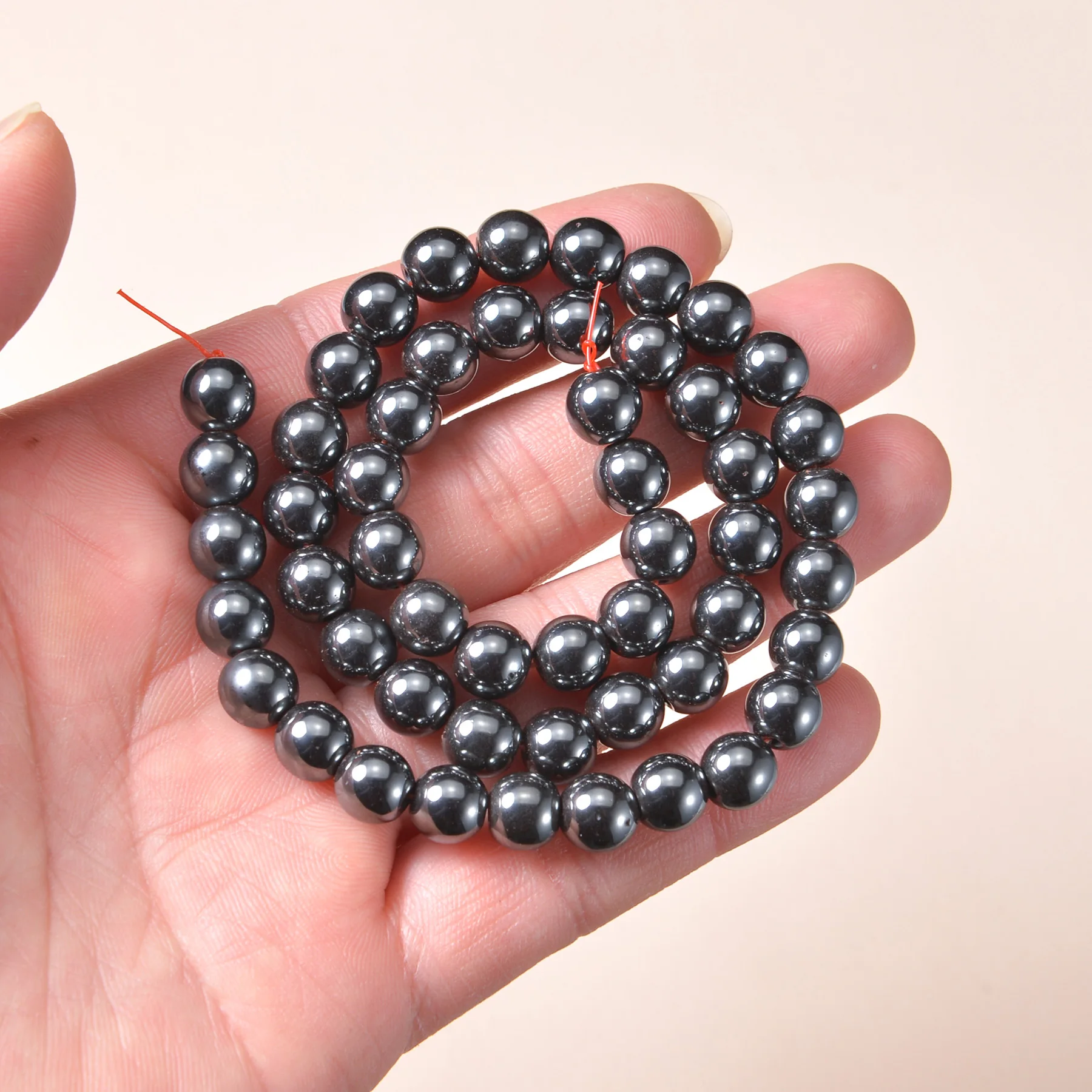 Natural Black Hematite Stone Beads Round Loose Spacer Beads For DIY Jewelry Making Bracelet Necklace Accessories 8mm