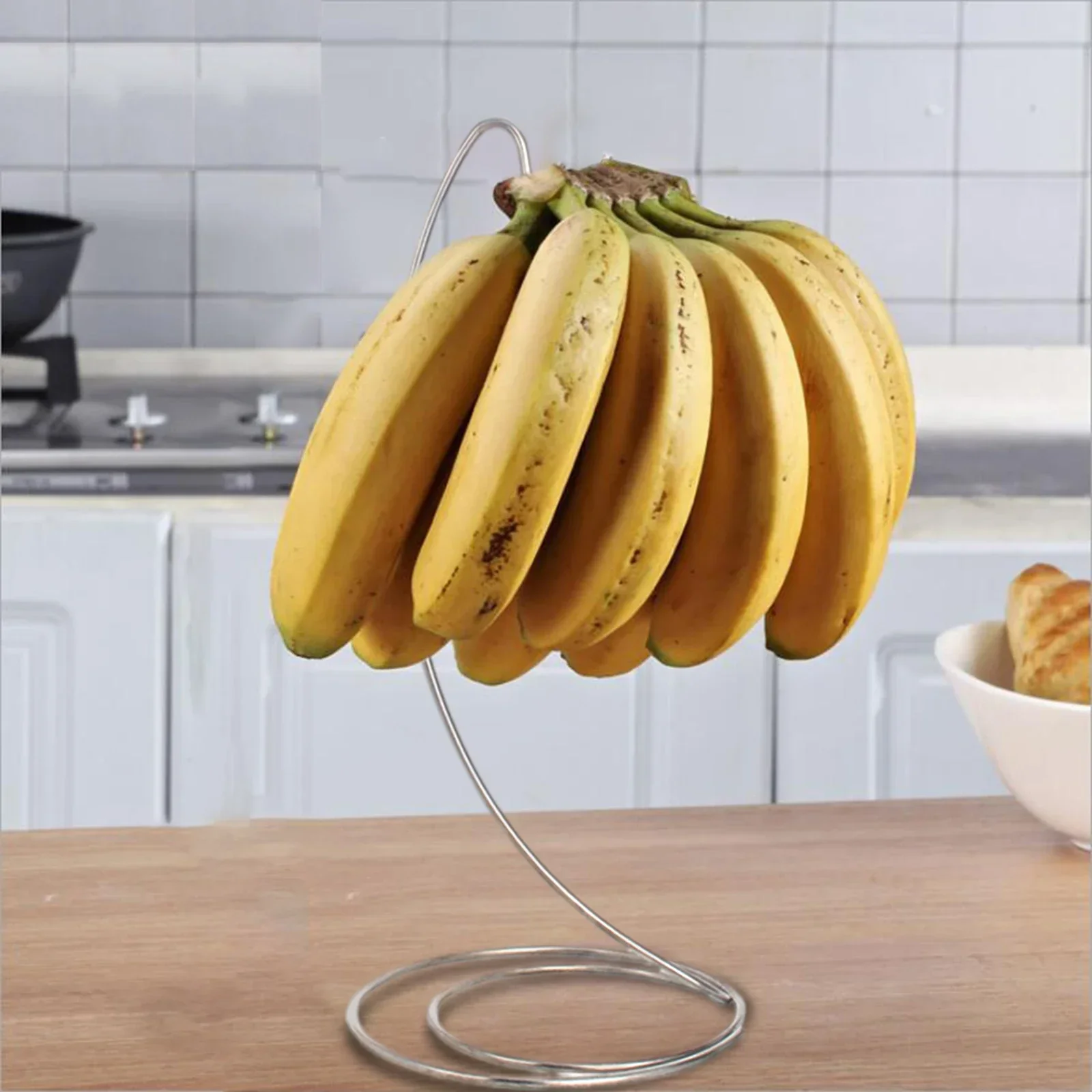 

Stainless Steel Banana Tree Stand Hook Creative Draining Accessories Holder Fruit for MultiuseKitchen Countertop