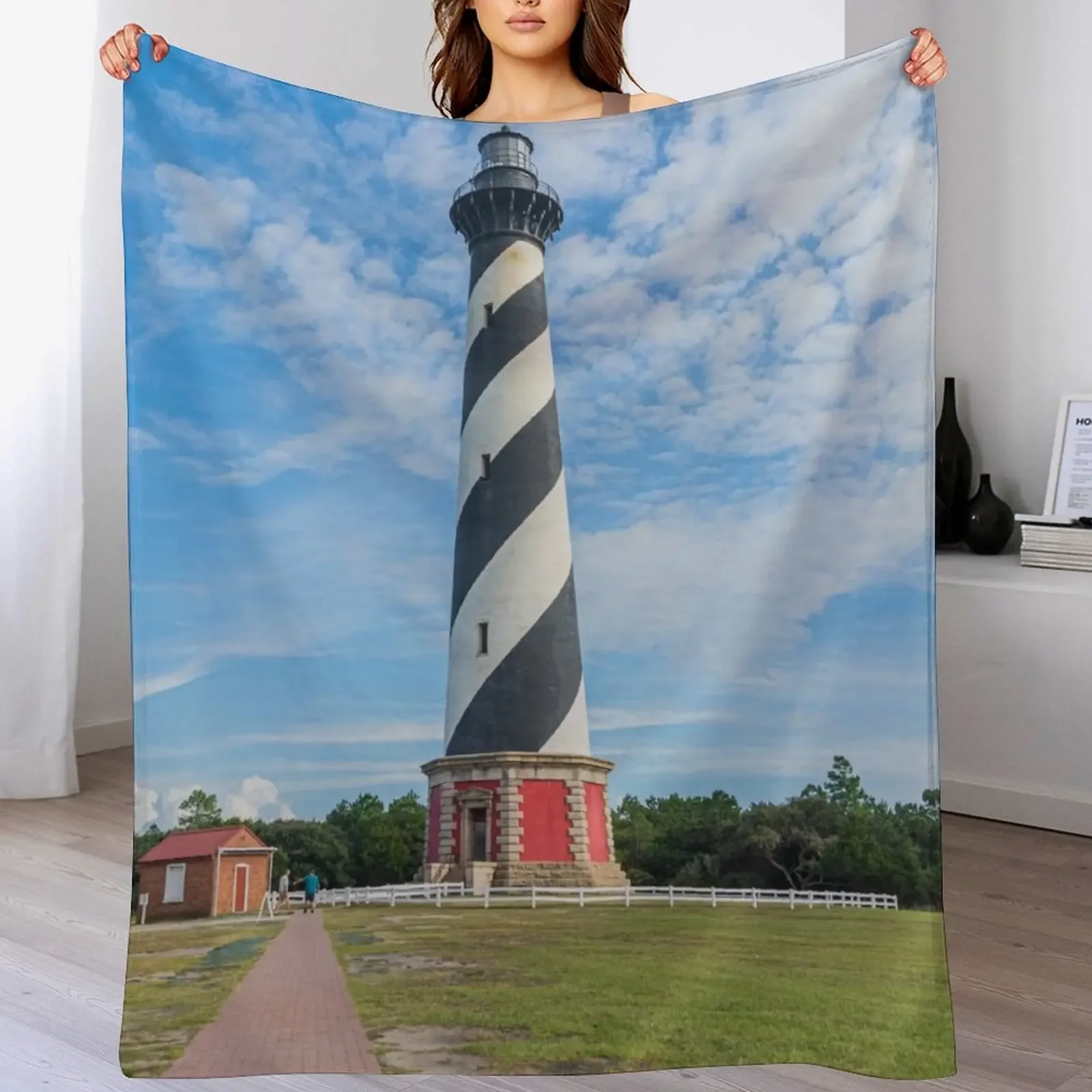 Cape Hatteras Lighthouse Throw Blanket Hairy Fashion Sofas Cute Plaid Blankets